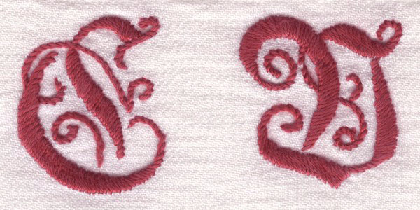 Carin Larsson Westlin's embroidered monogram