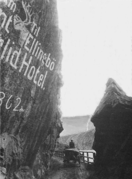 Fagerlid Hotel Advertisement at Kvamskleiven ca. 1900